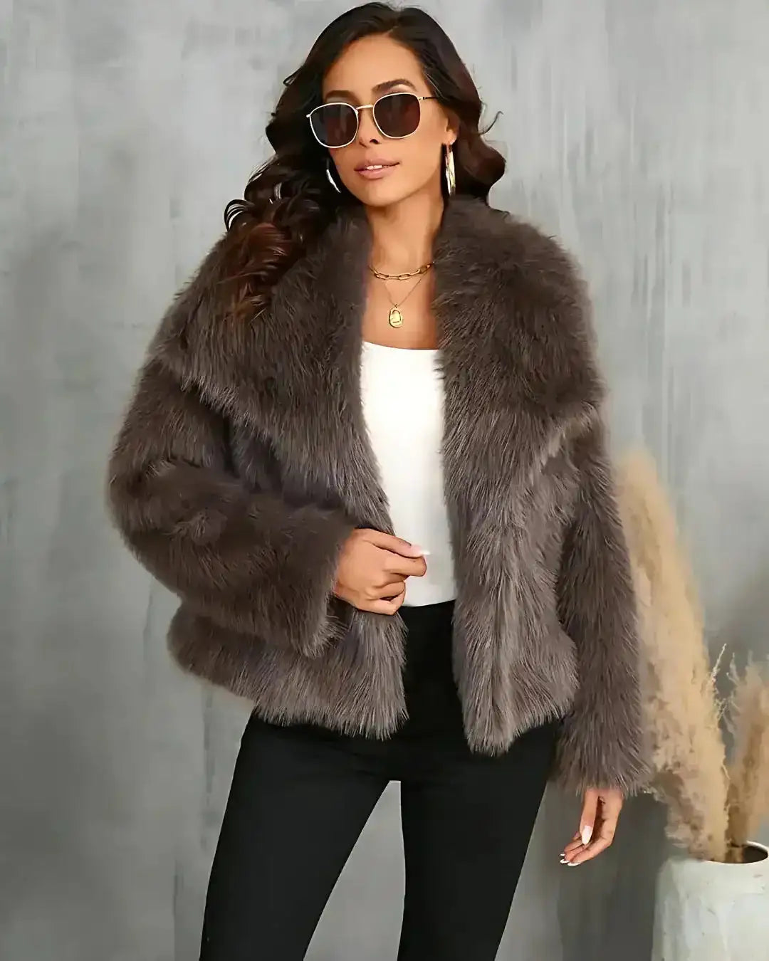 Casaco Sabrina com Textura Felpuda