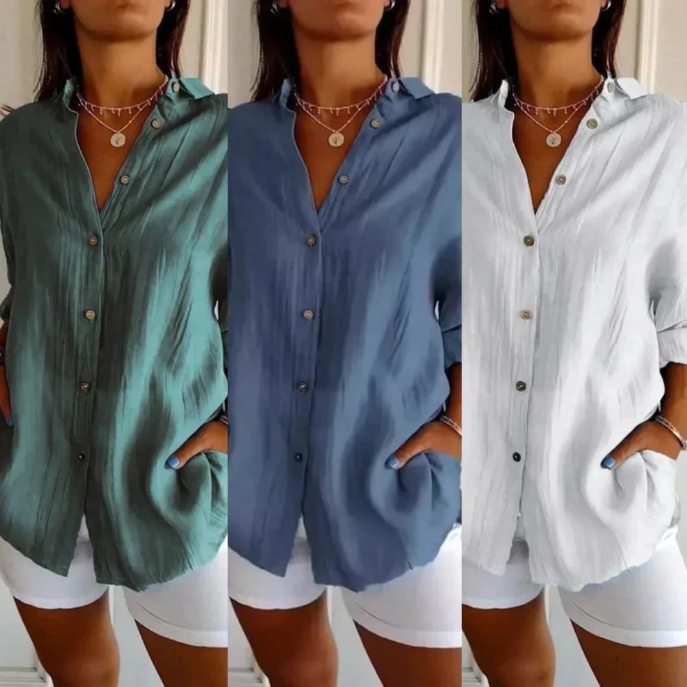 Compre 1 Leve 3 Camisas Ibiza em Linho de Algodão Semi Plissado