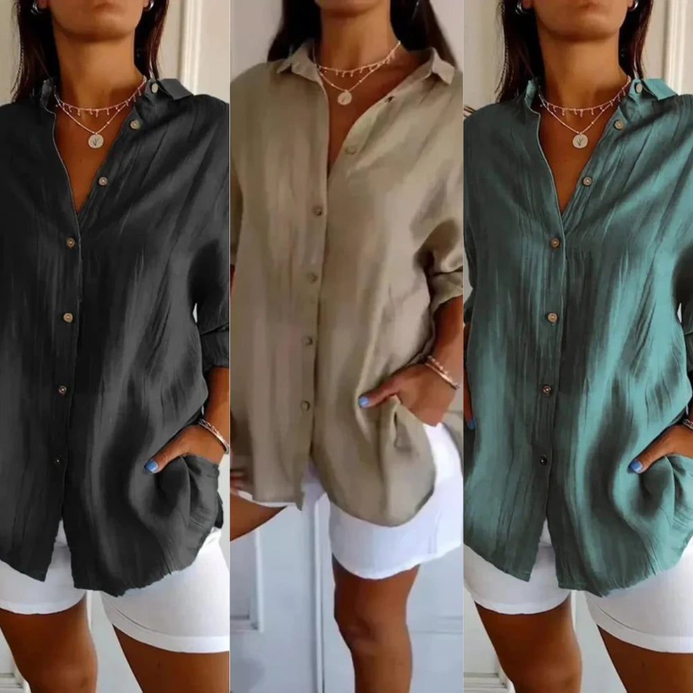 Compre 1 Leve 3 Camisas Ibiza em Linho de Algodão Semi Plissado