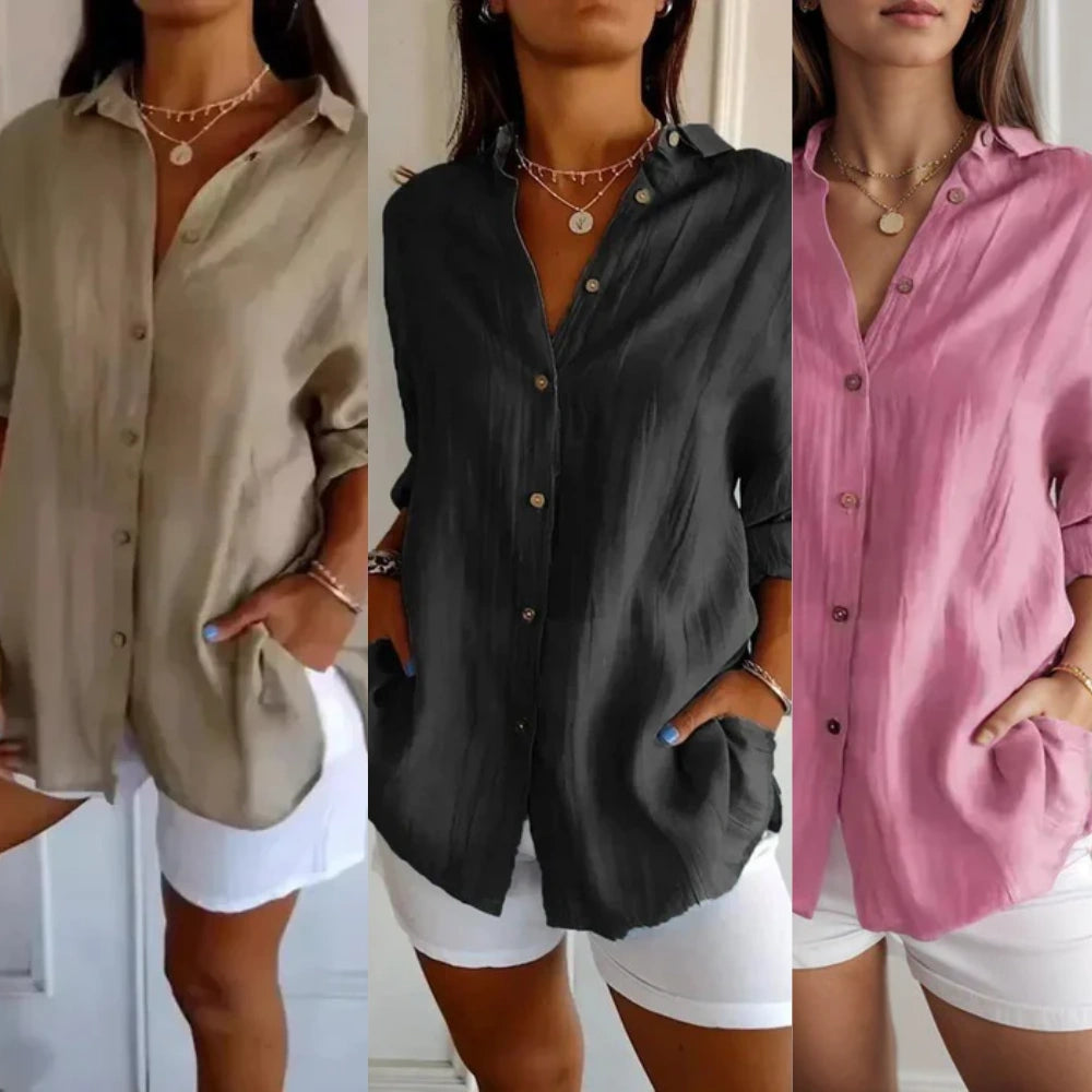 Compre 1 Leve 3 Camisas Ibiza em Linho de Algodão Semi Plissado