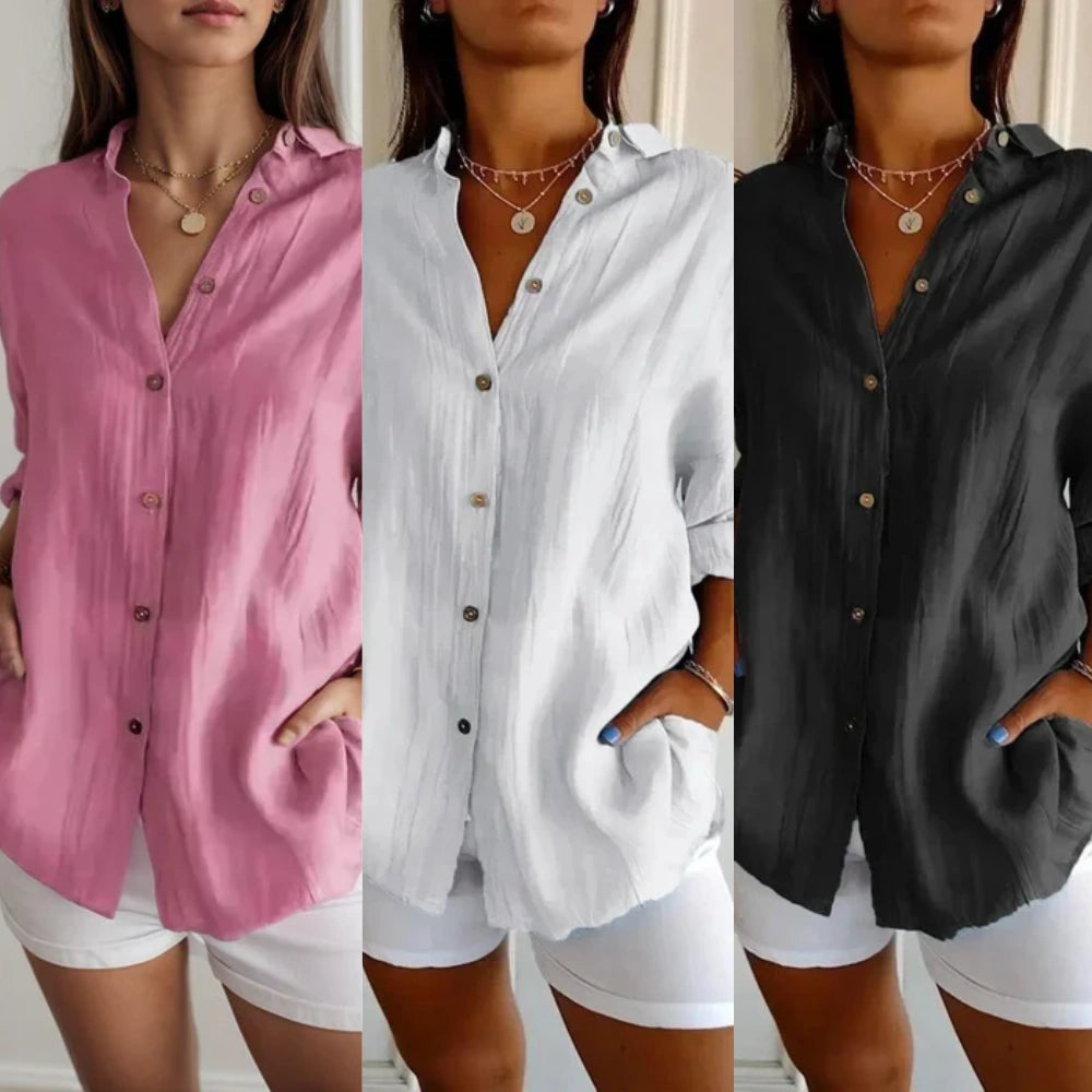 Compre 1 Leve 3 Camisas Ibiza em Linho de Algodão Semi Plissado