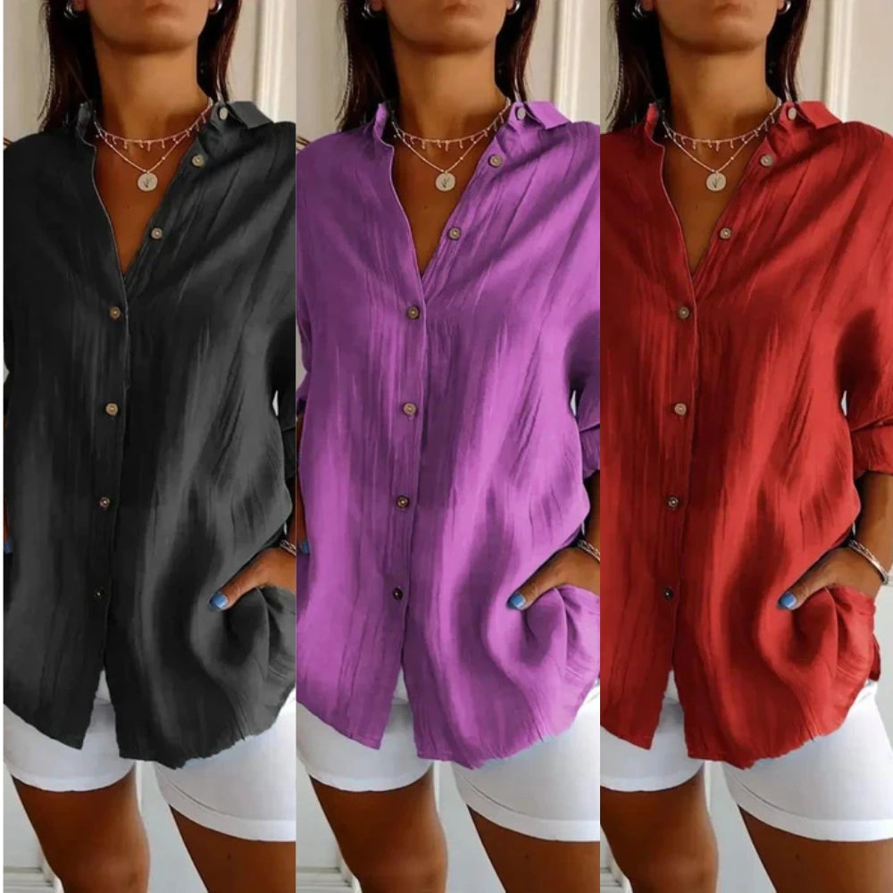 Compre 1 Leve 3 Camisas Ibiza em Linho de Algodão Semi Plissado