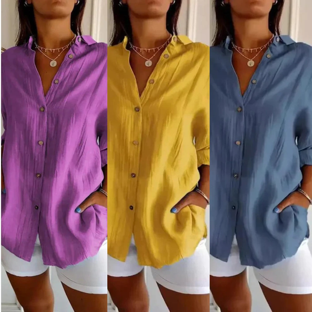 Compre 1 Leve 3 Camisas Ibiza em Linho de Algodão Semi Plissado