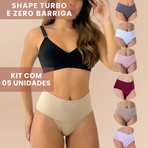 Kit 5 Calcinhas Shape Turbo e Cintura Fina [Black Friday]