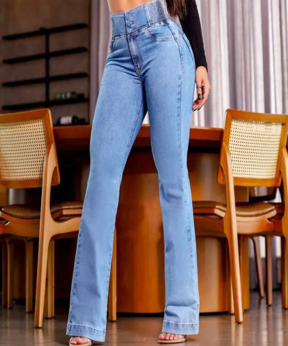 Calça Jeans Flare Modeladora de Cintura Alta