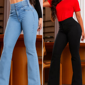 Calça Jeans Flare Modeladora de Cintura Alta [Compre 1 Leve 2]