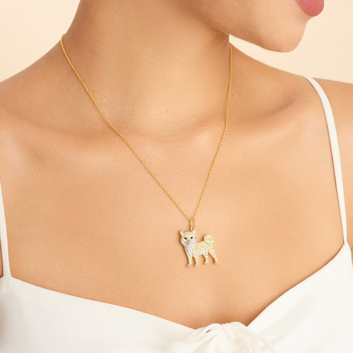 Colar com pingente moda patricinha | Banhado em Ouro 18K