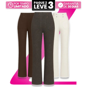 [Pague 2 Leve 3] Calça Solena Feminina em Algodão seco com Poliéster + Brinde Sortido